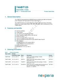 74ABT125PW/AUJ Datasheet Cover