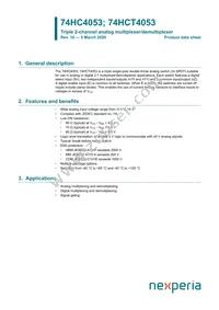 74HC4053D/AUJ Datasheet Cover