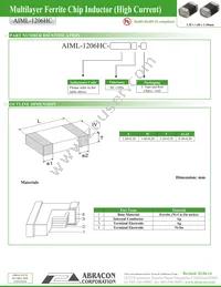 AIML-1206HC-100M-T Datasheet Page 2