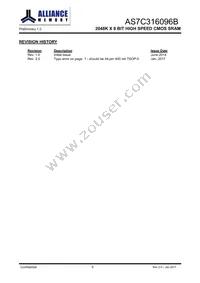 AS7C316096B-10BIN Datasheet Cover