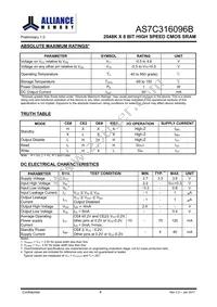 AS7C316096B-10BIN Datasheet Page 5