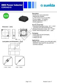 CDRH4D18NP-8R2NC Datasheet Cover