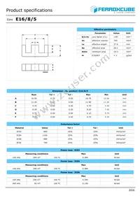 E16/8/5-3F36-G200 Datasheet Cover