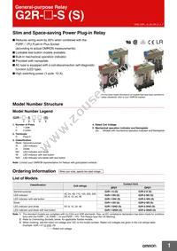 G2R-2-SNI AC240(S) Datasheet Cover