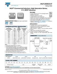 IHLP2525CZERR82M07 Datasheet Cover