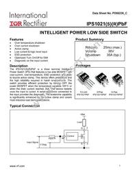 IPS1021RTRLPBF Datasheet Cover