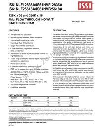 IS61NLF12836A-7.5TQI Datasheet Cover