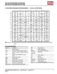 IS61NLF25636A-7.5B2I-TR Datasheet Page 7