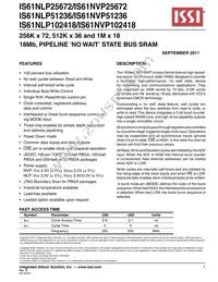 IS61NVP51236-250B3I Datasheet Cover