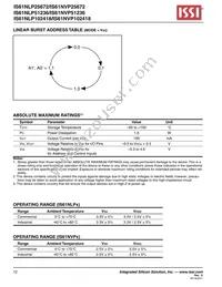 IS61NVP51236-250B3I Datasheet Page 12