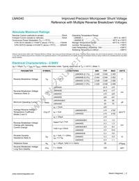 LM4040AIM3-2.1+C6K Datasheet Page 2