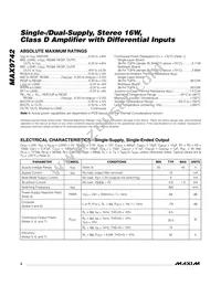 MAX9742ETX+T Datasheet Page 2