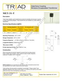 MET-31-T Datasheet Cover