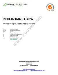 NHD-0216BZ-FL-YBW Datasheet Cover