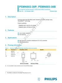 PSMN003-30B Datasheet Cover