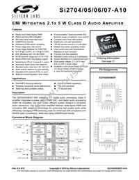 SI2707-A10-GM Datasheet Cover