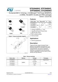 STF2N80K5 Datasheet Cover