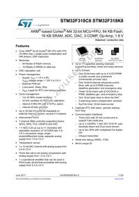 STM32F318C8Y6TR Datasheet Cover