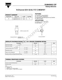 SUM40N02-12P-E3 Datasheet Cover