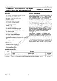 TDA8552T/N1 Datasheet Page 2