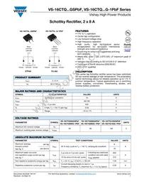 VS-16CTQ100GSPBF Datasheet Cover