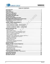 WM8950CGEFL/RV Datasheet Page 2