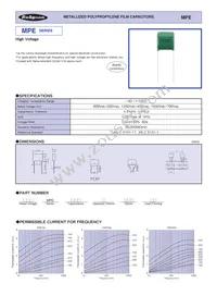 121MPE153J Datasheet Cover