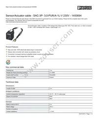 1400694 Datasheet Cover