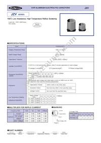 25JZV470M10X10.5 Datasheet Cover