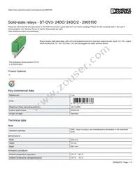 2905190 Datasheet Cover