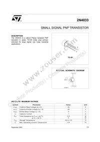 2N4033 Datasheet Cover