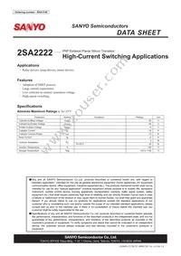 2SA2222 Datasheet Cover