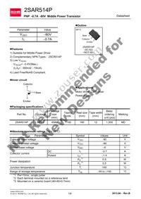 2SAR514PT100 Datasheet Cover