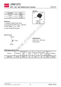 2SB1275TLP Datasheet Cover