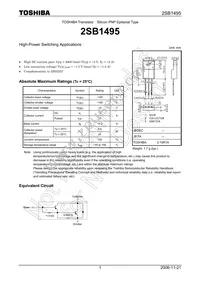 2SB1495 Datasheet Cover