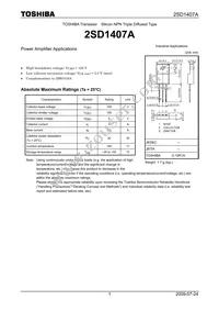 2SD1407A-Y(F) Datasheet Cover