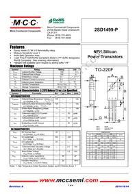 2SD1499-P-BP Datasheet Cover