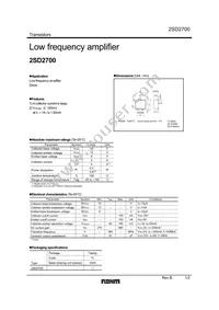 2SD2700TL Datasheet Cover