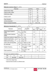 2SD2707T2LV Datasheet Page 2