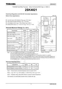 2SK4021(Q) Datasheet Cover