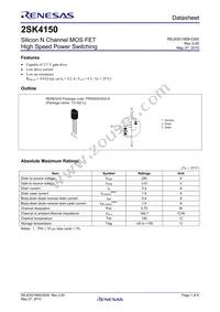 2SK4150TZ-E Datasheet Cover