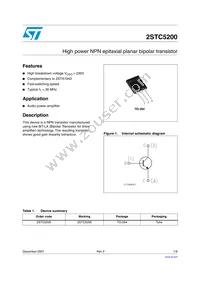 2STC5200 Datasheet Cover