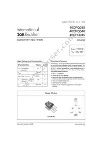 40CPQ040 Datasheet Cover