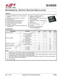 500DLAA125M000ACF Datasheet Cover