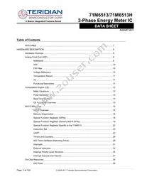 71M6513-IGTR/F Datasheet Page 2