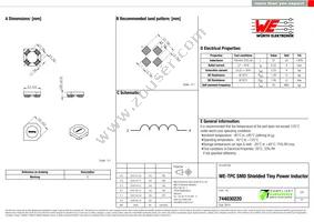 744030220 Datasheet Cover