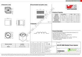 74408943033 Datasheet Cover