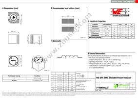 74408943220 Datasheet Cover