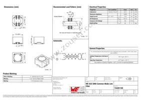 744281100 Datasheet Cover