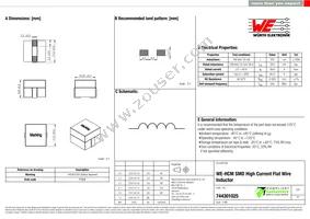 744301025 Datasheet Cover